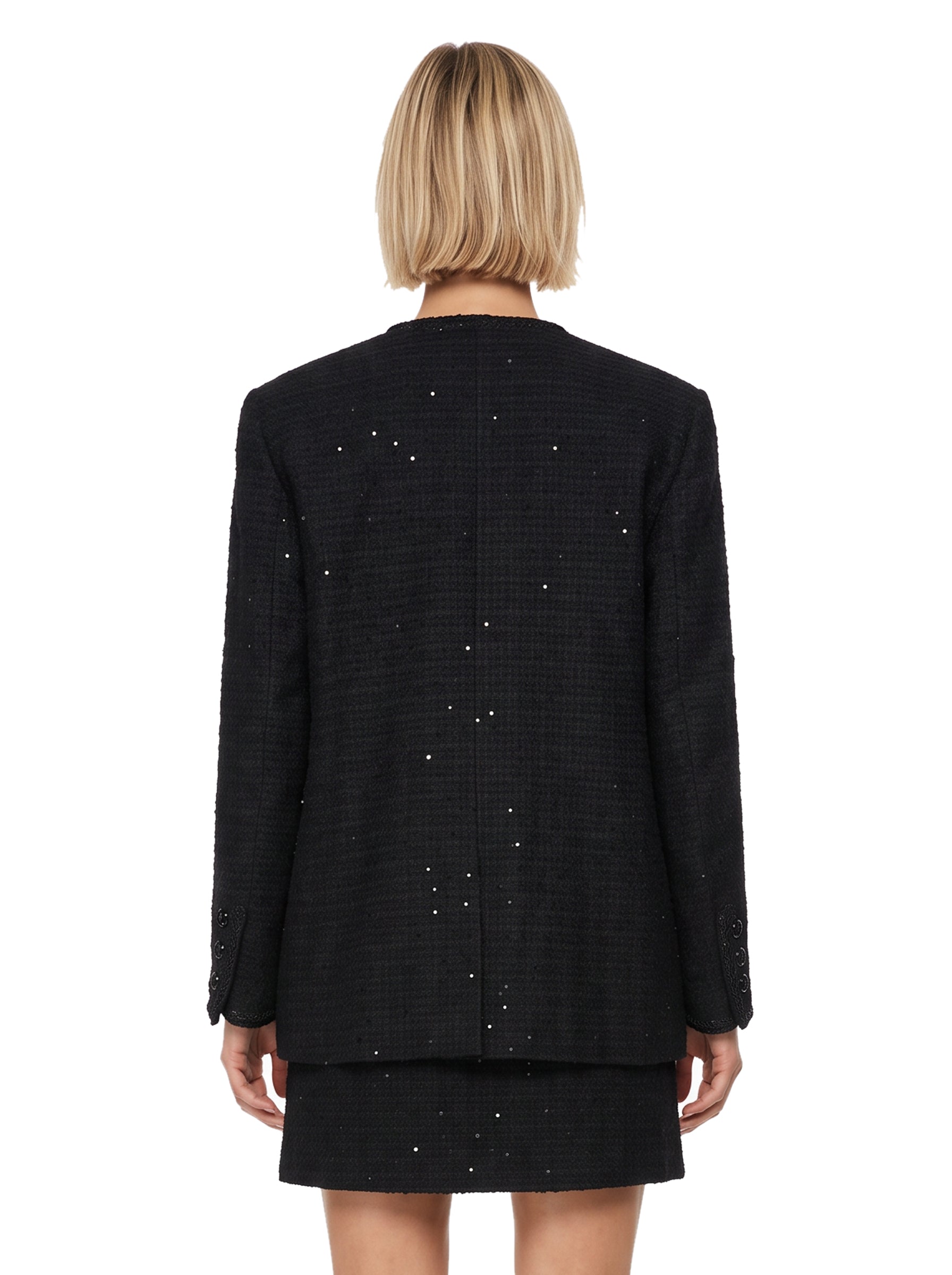 Blazer con paillettes in nero 