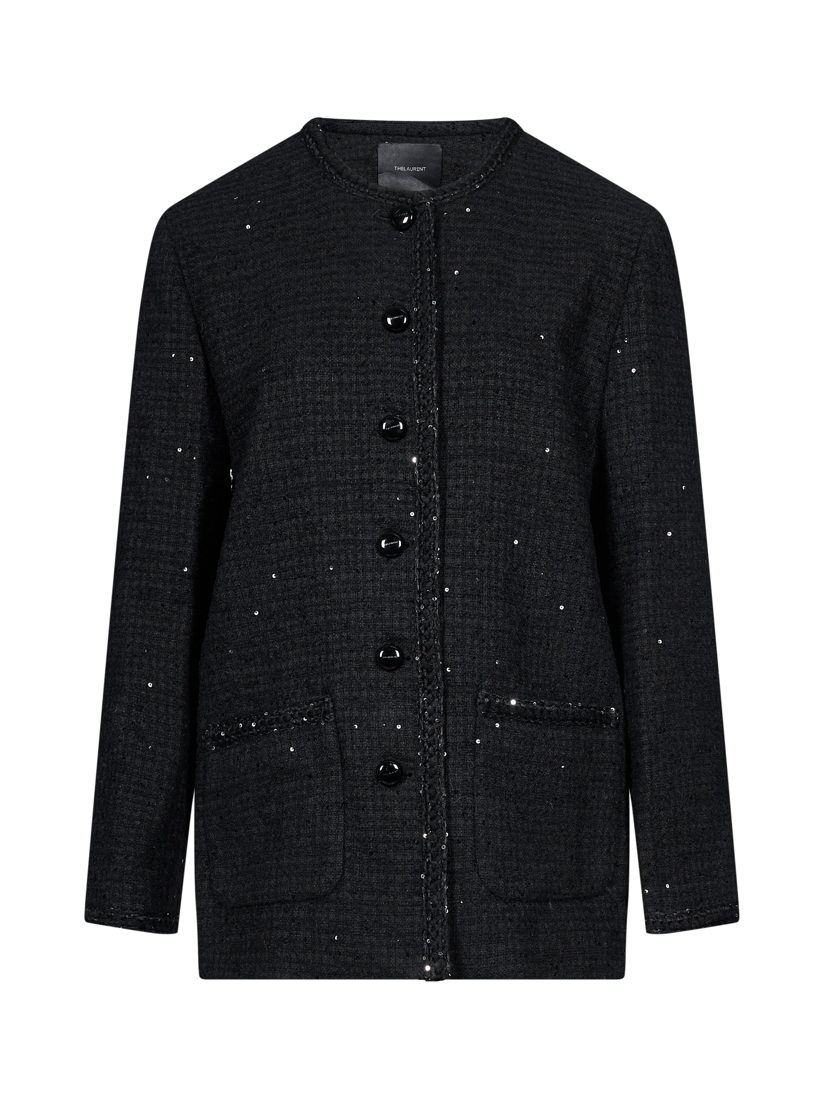 Blazer con paillettes in nero 