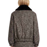 Bomber trama herringbone in grigio 