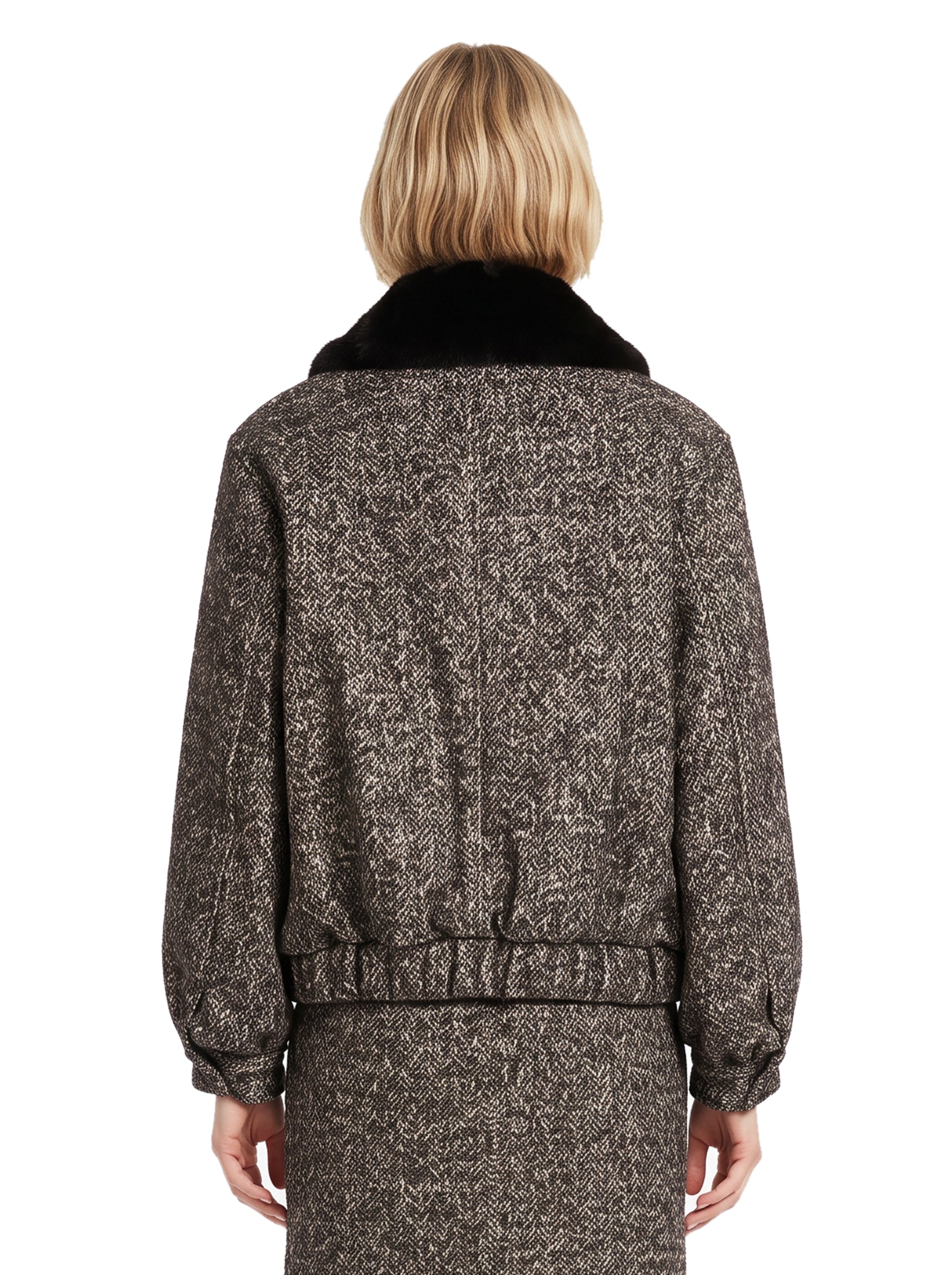 Bomber trama herringbone in grigio 