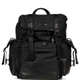 Zaino utility in tessuto tecnico con chiusura a patta e coulisse in nero 