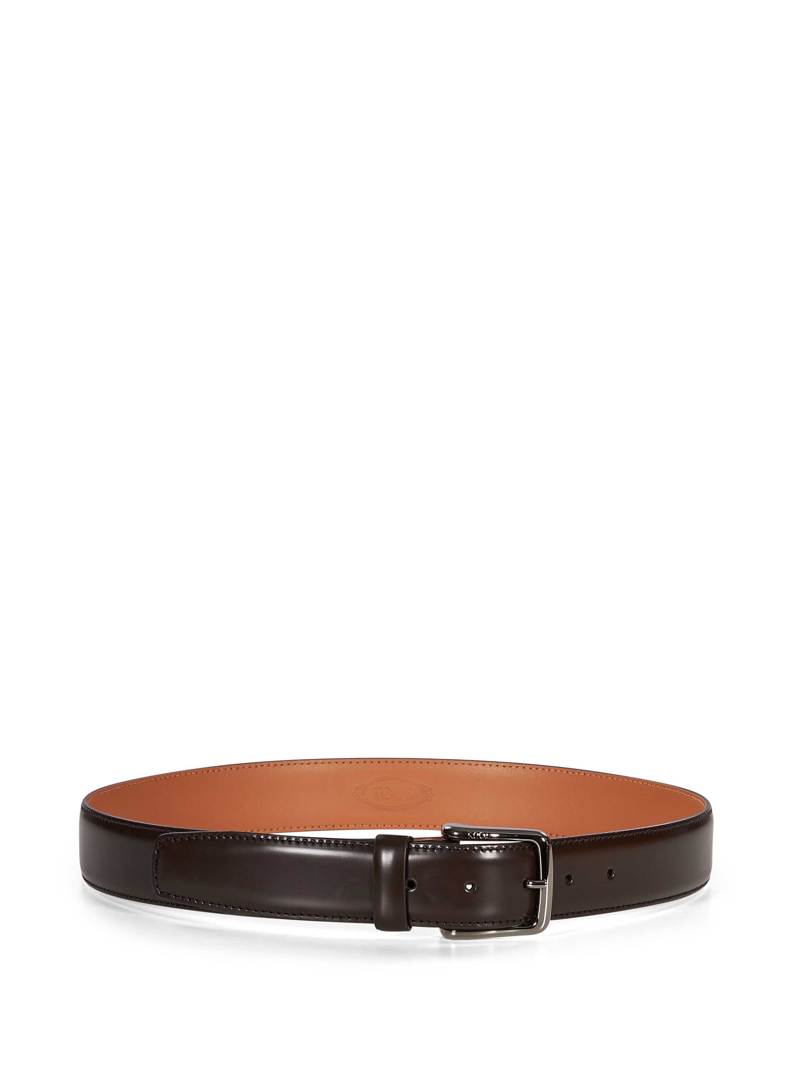 Cintura con fibbia in pelle marrone 
