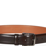 Cintura con fibbia in pelle marrone 