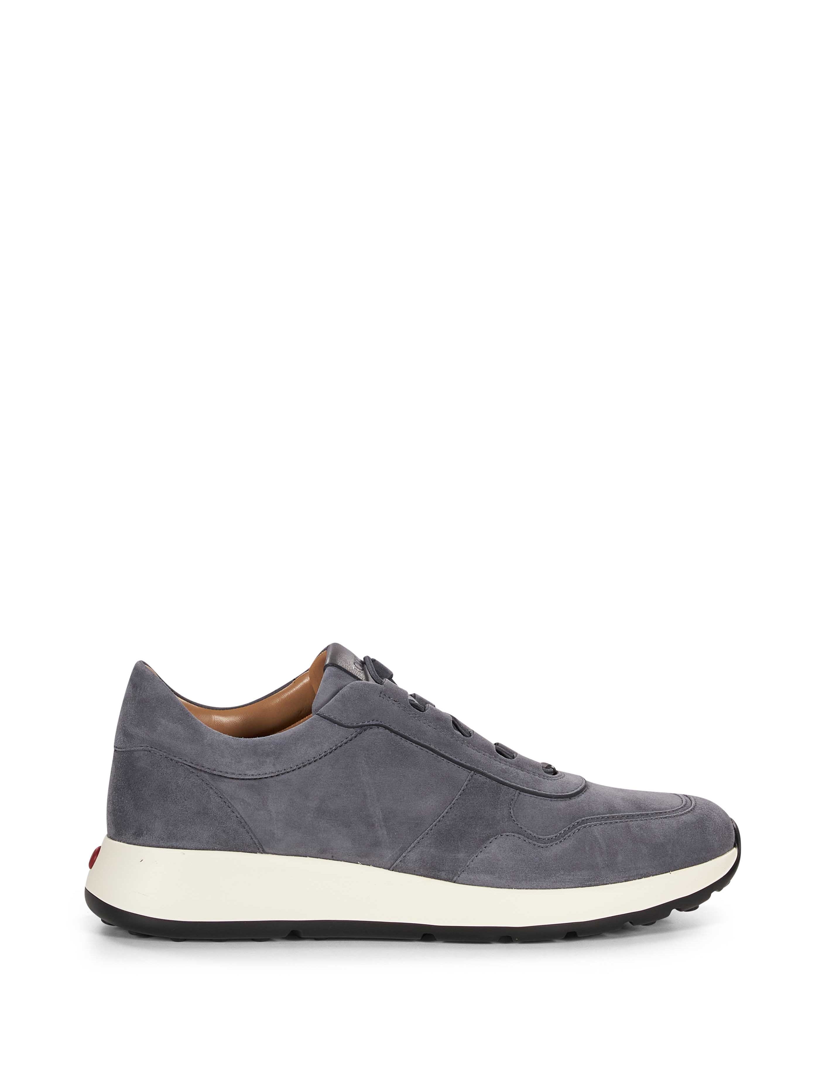 Sneakers basse in pelle scamosciata in grigio 