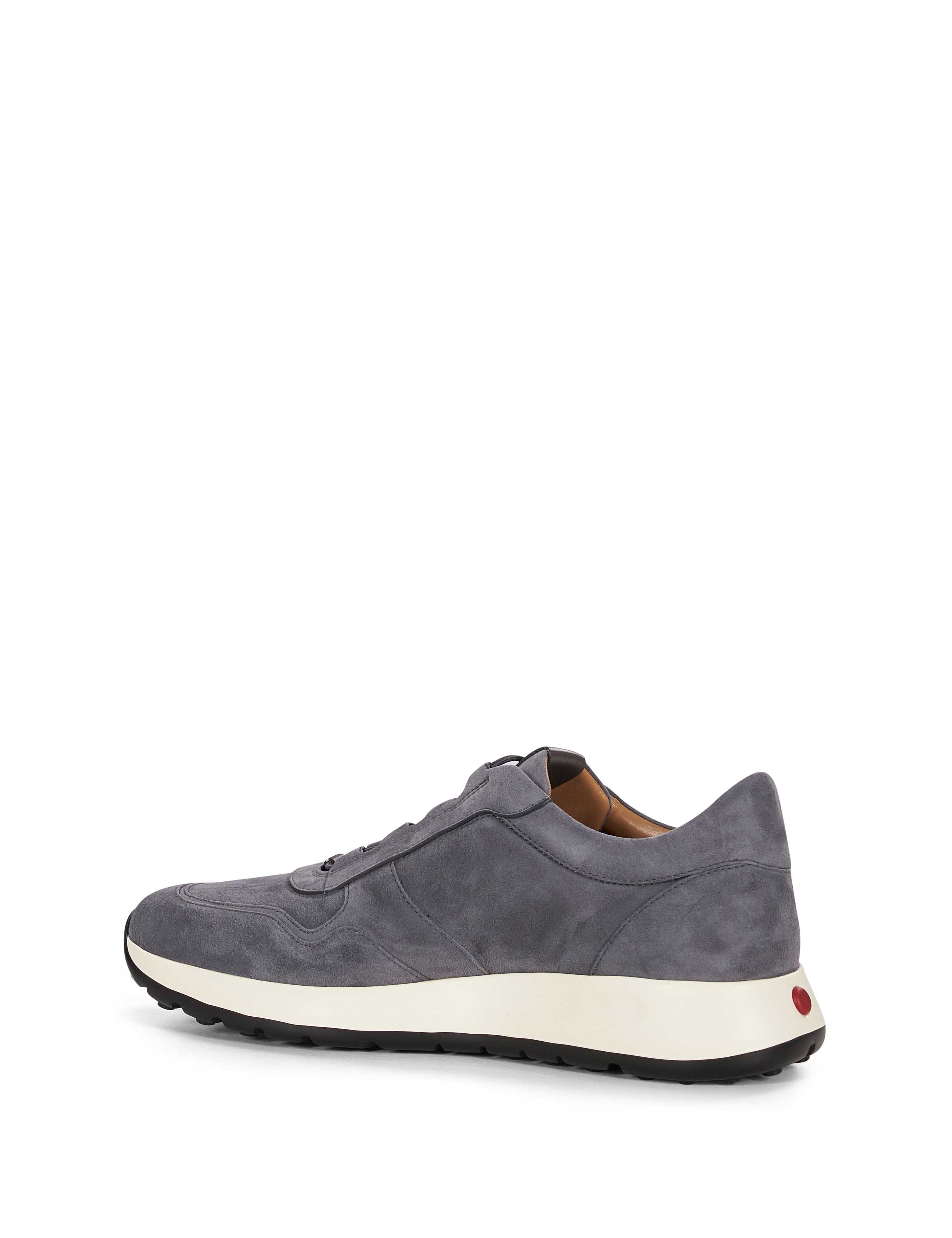 Sneakers basse in pelle scamosciata in grigio 