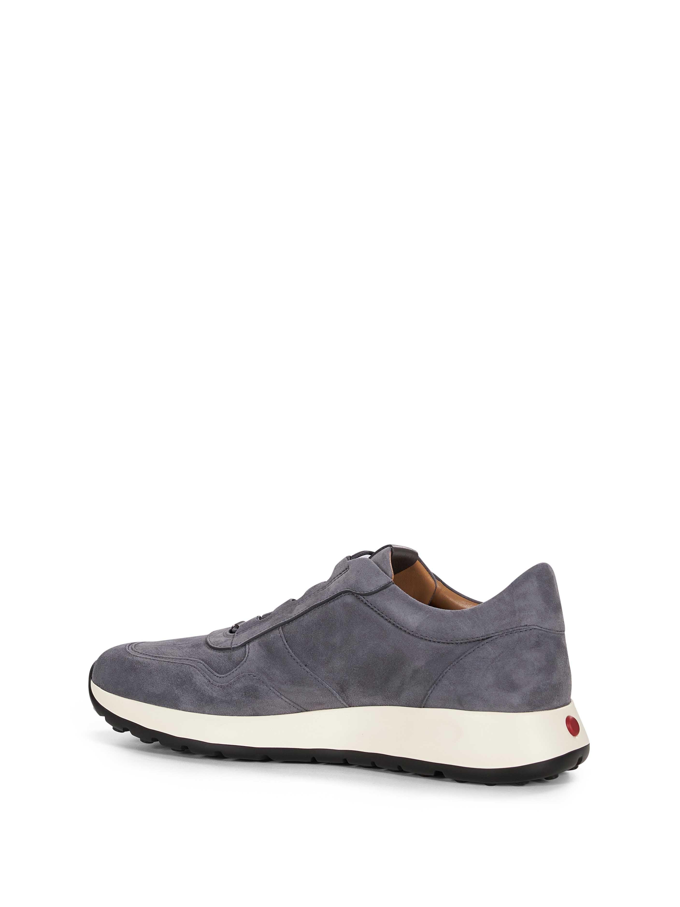 Sneakers basse in pelle scamosciata in grigio 