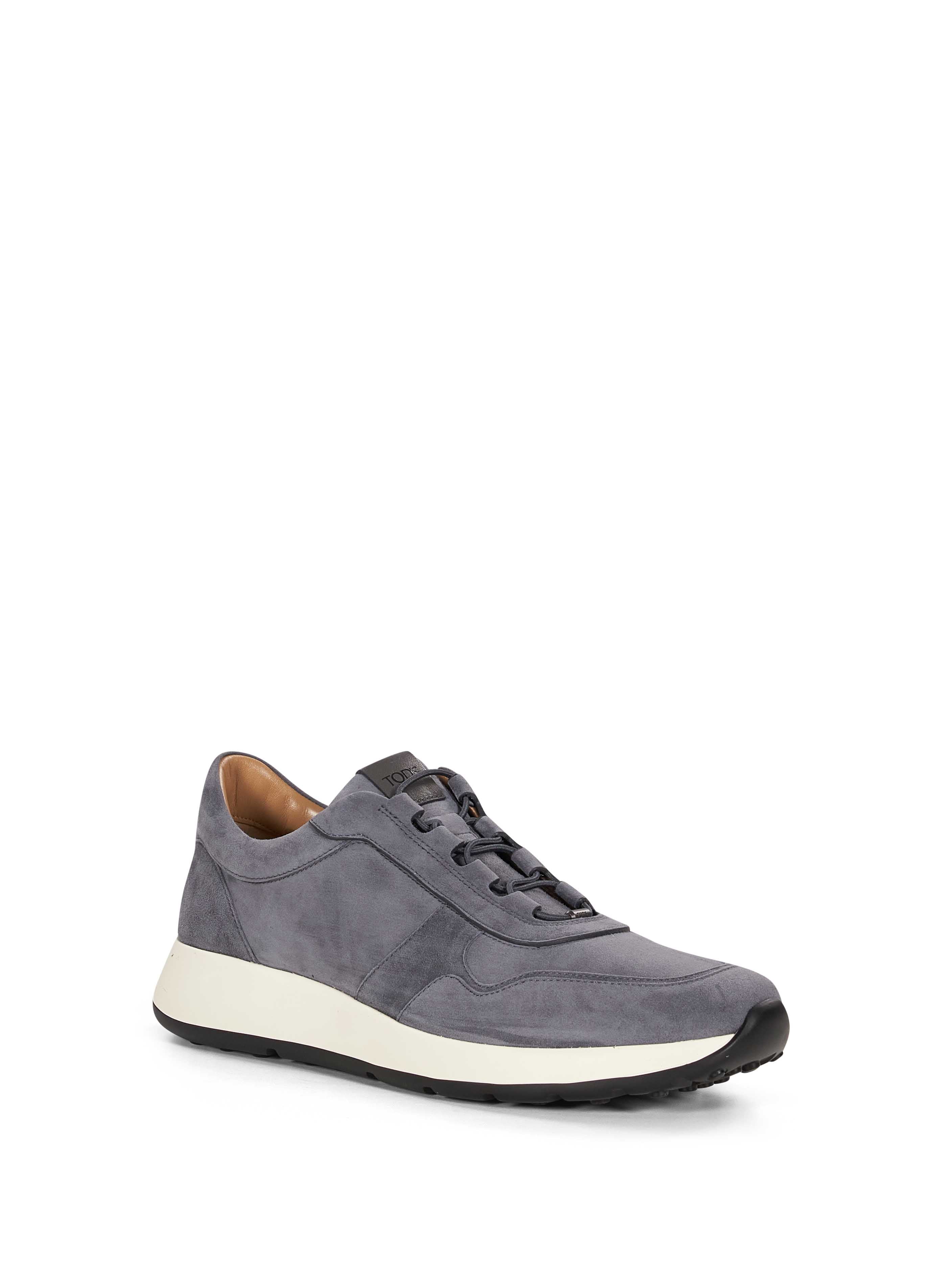 Sneakers basse in pelle scamosciata in grigio 