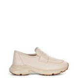 Sneakers senza lacci in pelle beige 