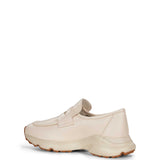 Sneakers senza lacci in pelle beige 
