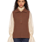 Gilet in maglia in marrone 
