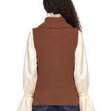 Gilet in maglia in marrone 