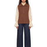 Gilet in maglia in marrone 