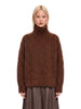 Maglione a collo alto con texture morbida in marrone
