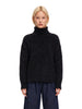 Maglione a collo alto con texture morbida in nero