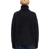 Maglione a collo alto con texture morbida in nero 