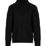 Maglione a collo alto con texture morbida in nero 