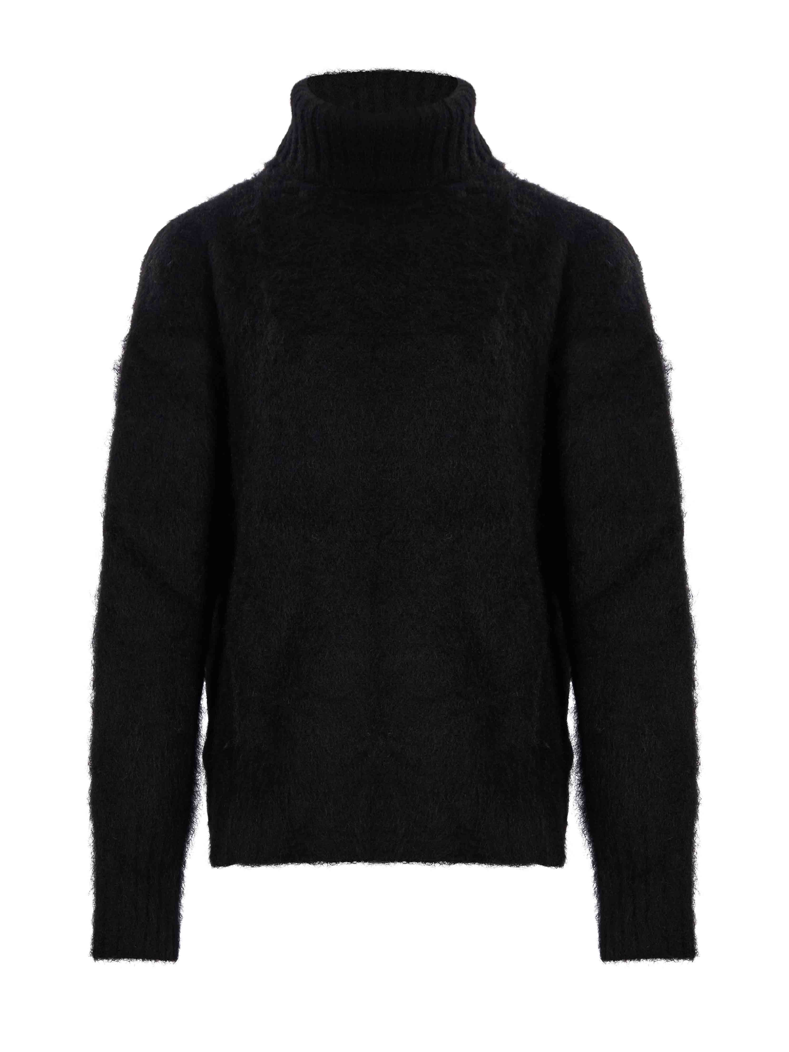 Maglione a collo alto con texture morbida in nero 