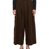 Pantaloni crop a gamba ampia Poetic in marrone 