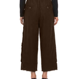 Pantaloni crop a gamba ampia Poetic in marrone 