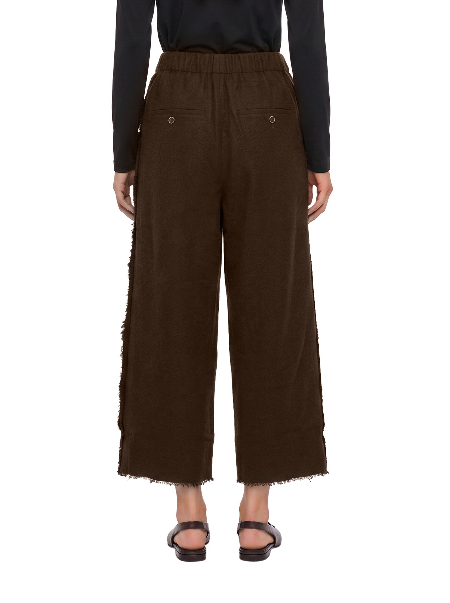 Pantaloni crop a gamba ampia Poetic in marrone 