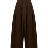 Pantaloni crop a gamba ampia Poetic in marrone 
