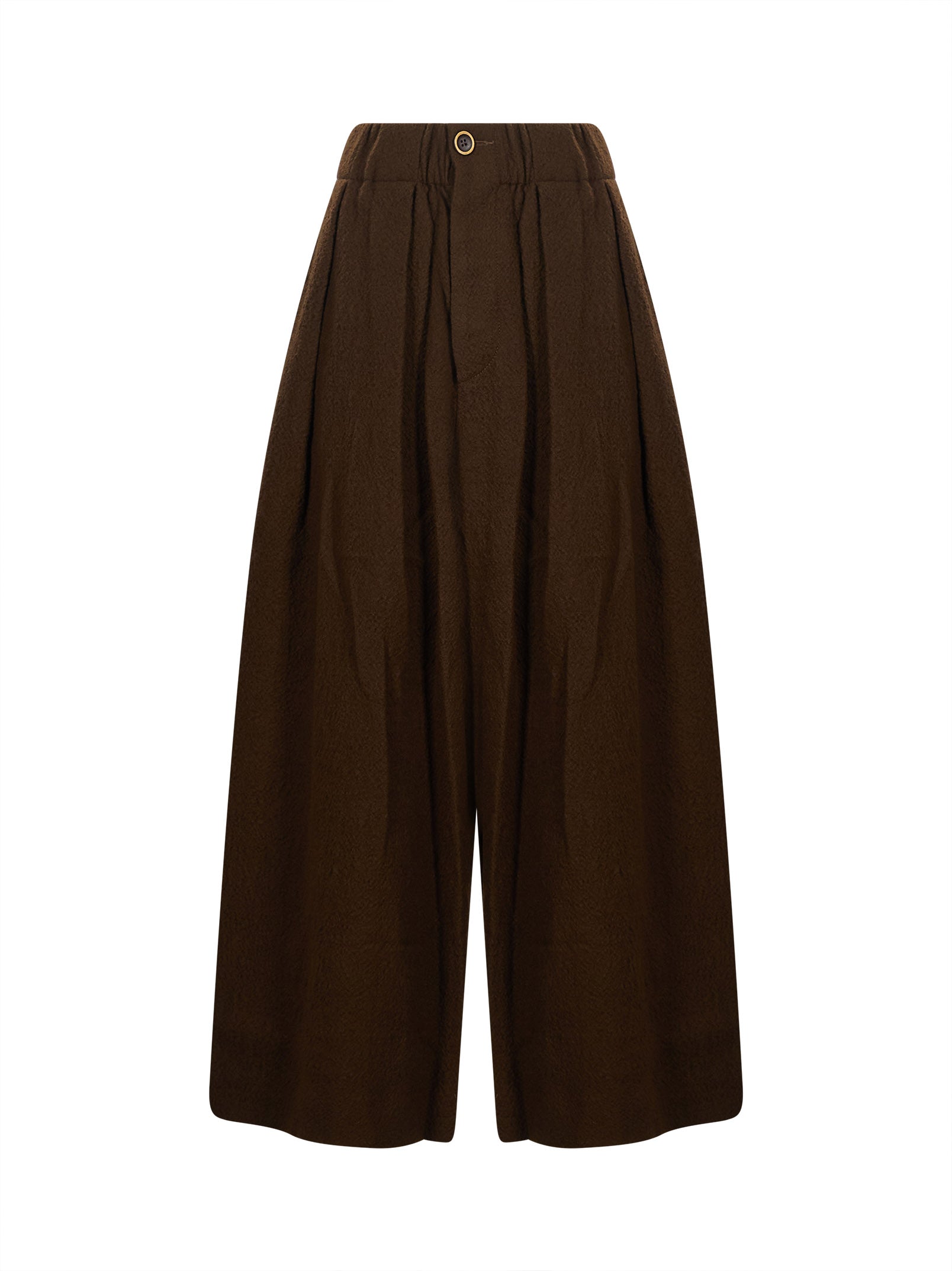 Pantaloni crop a gamba ampia Poetic in marrone 