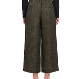 Pantaloni crop a gamba ampia Poetic in verde 