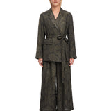 Pantaloni crop a gamba ampia Poetic in verde 