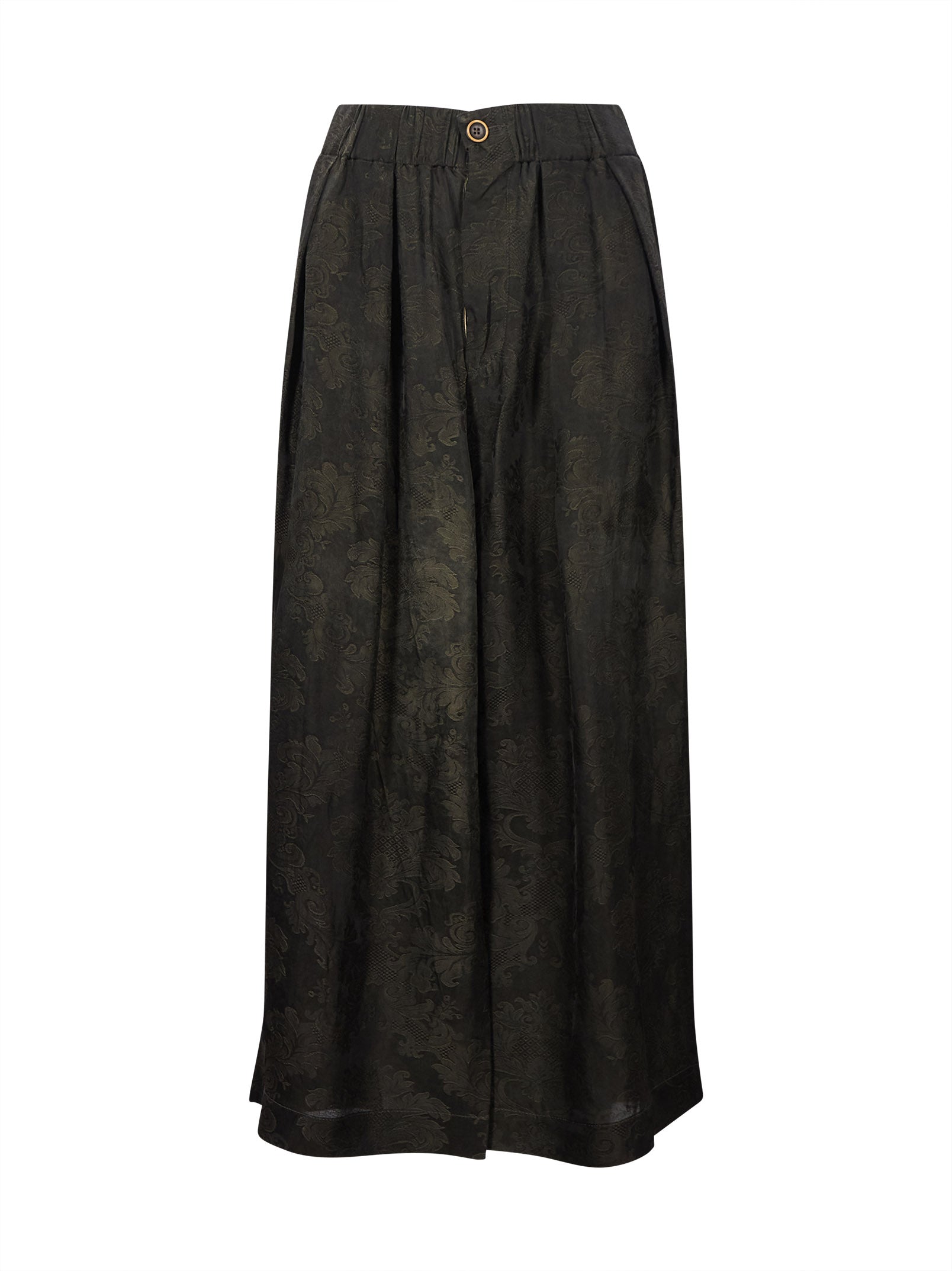Pantaloni crop a gamba ampia Poetic in verde 
