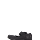 Ballerine in pelle con elastico incrociato in nero 