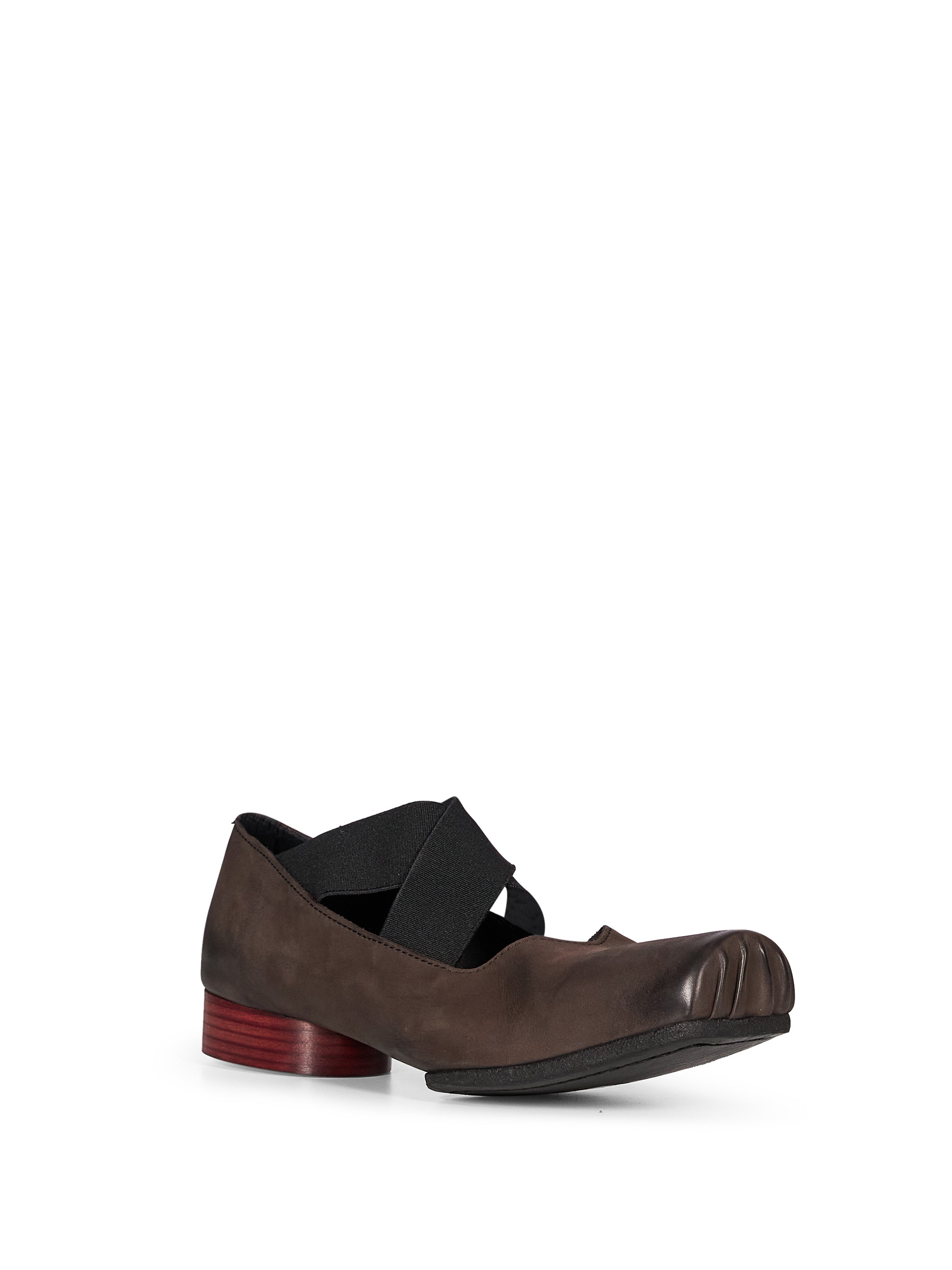 Ballerine con punta quadrata in marrone 
