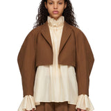 Giacca cropped Keey in marrone 