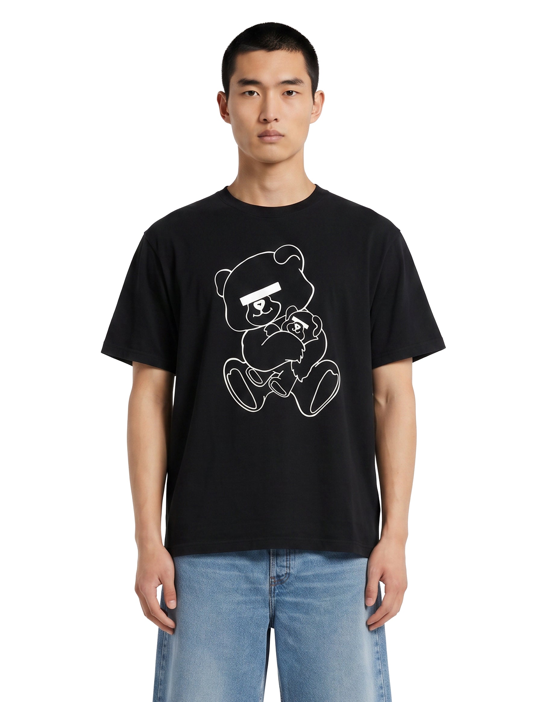 T-shirt con stampa in nero 