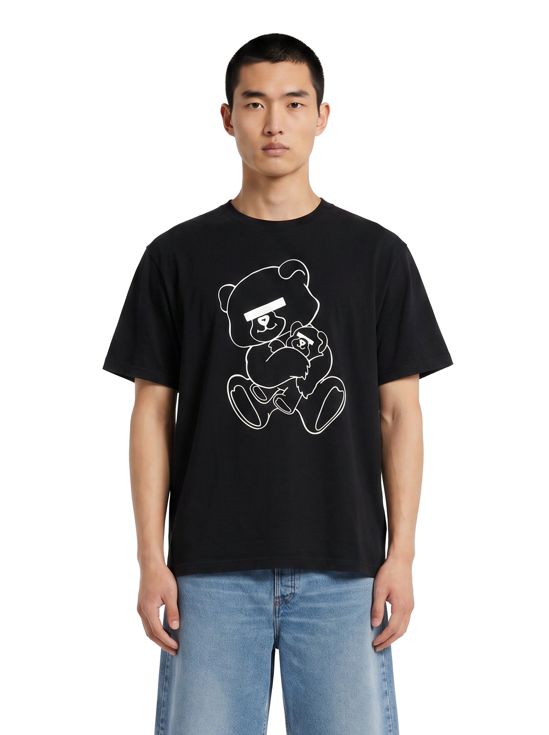 T-shirt con stampa in nero 