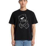 T-shirt con stampa in nero 