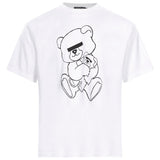 T-shirt in cotone bianco con stampa grafica 