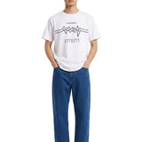 T-shirt in cotone bianco con stampa grafica 