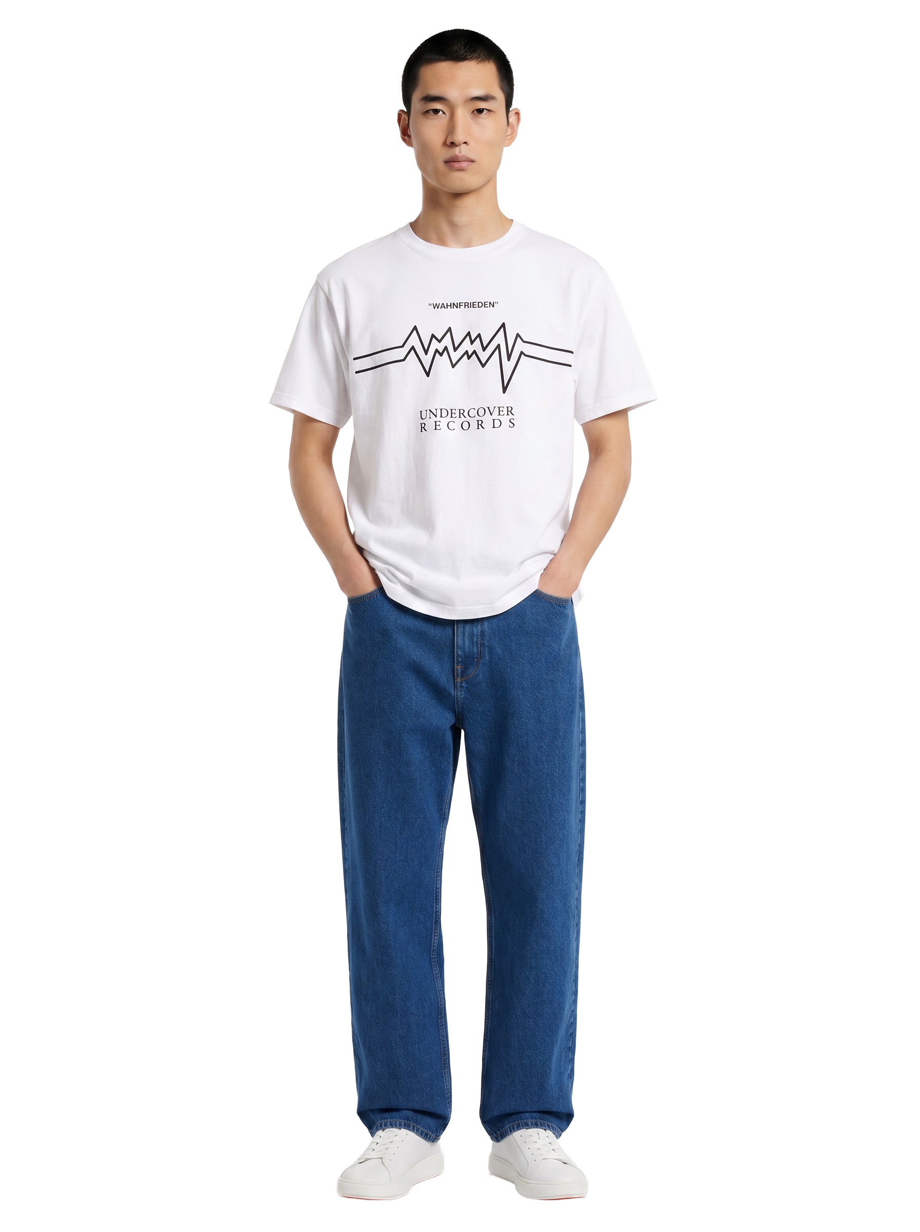 T-shirt in cotone bianco con stampa grafica 