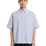 Camicia a righe in celeste 