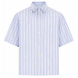Camicia a righe in celeste 
