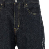 Jeans People Have the Power con ricamo in blu 