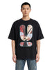 Short-sleeved graphic print T-shirt in black