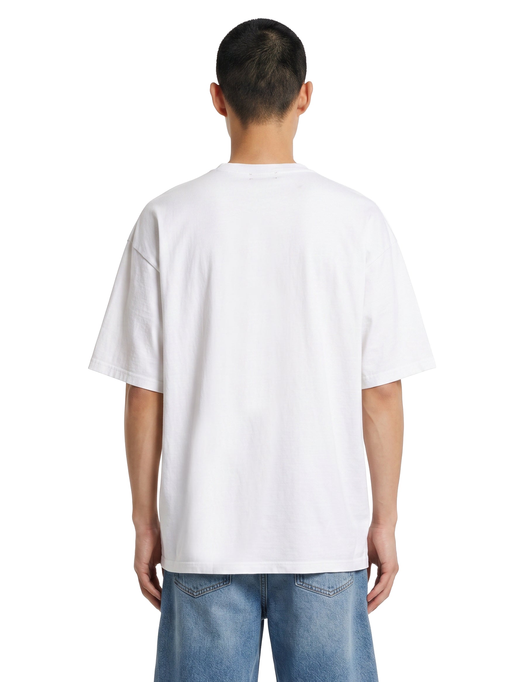 T-shirt a maniche corte con stampa in bianco 