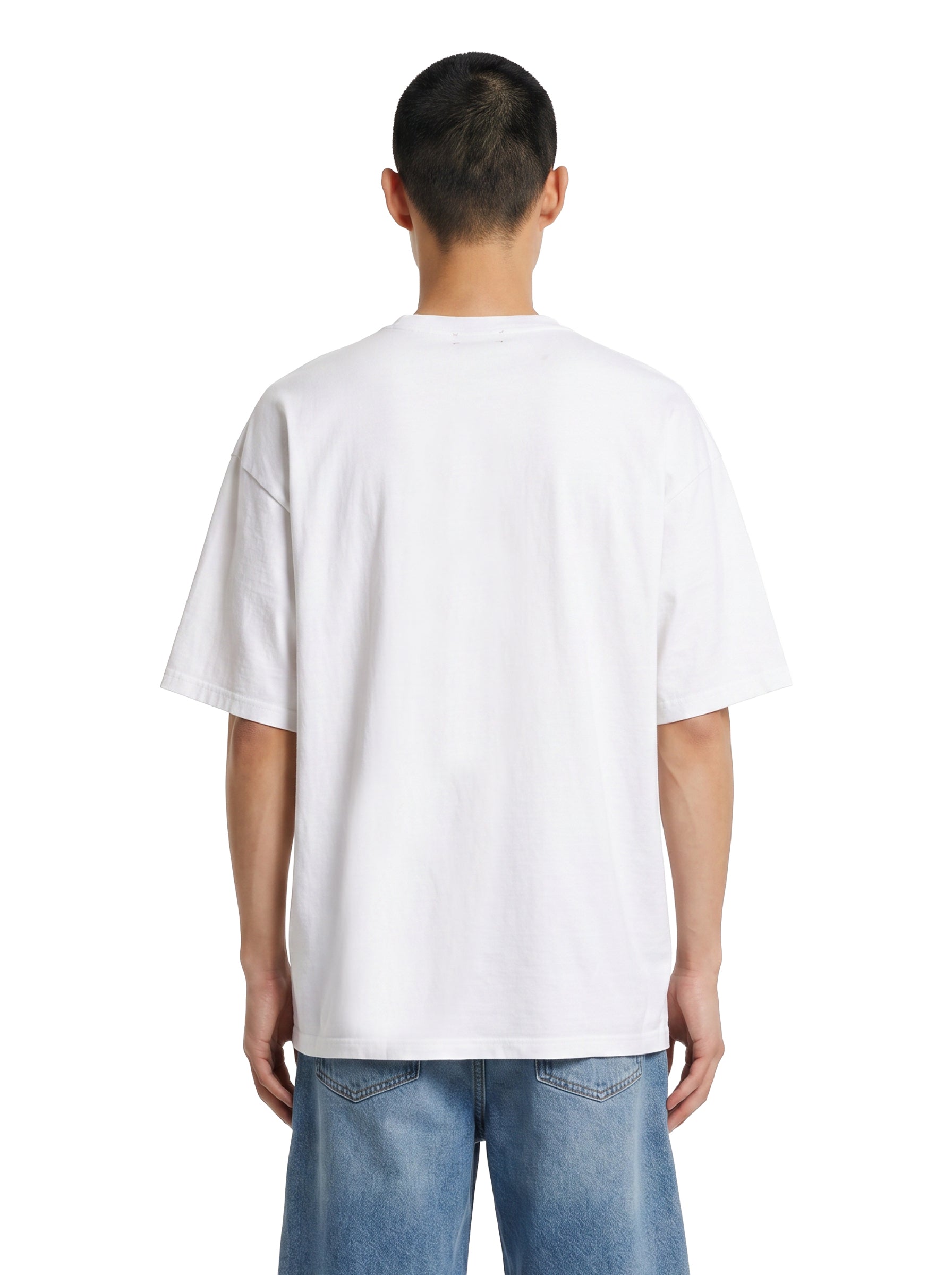 T-shirt a maniche corte con stampa in bianco 