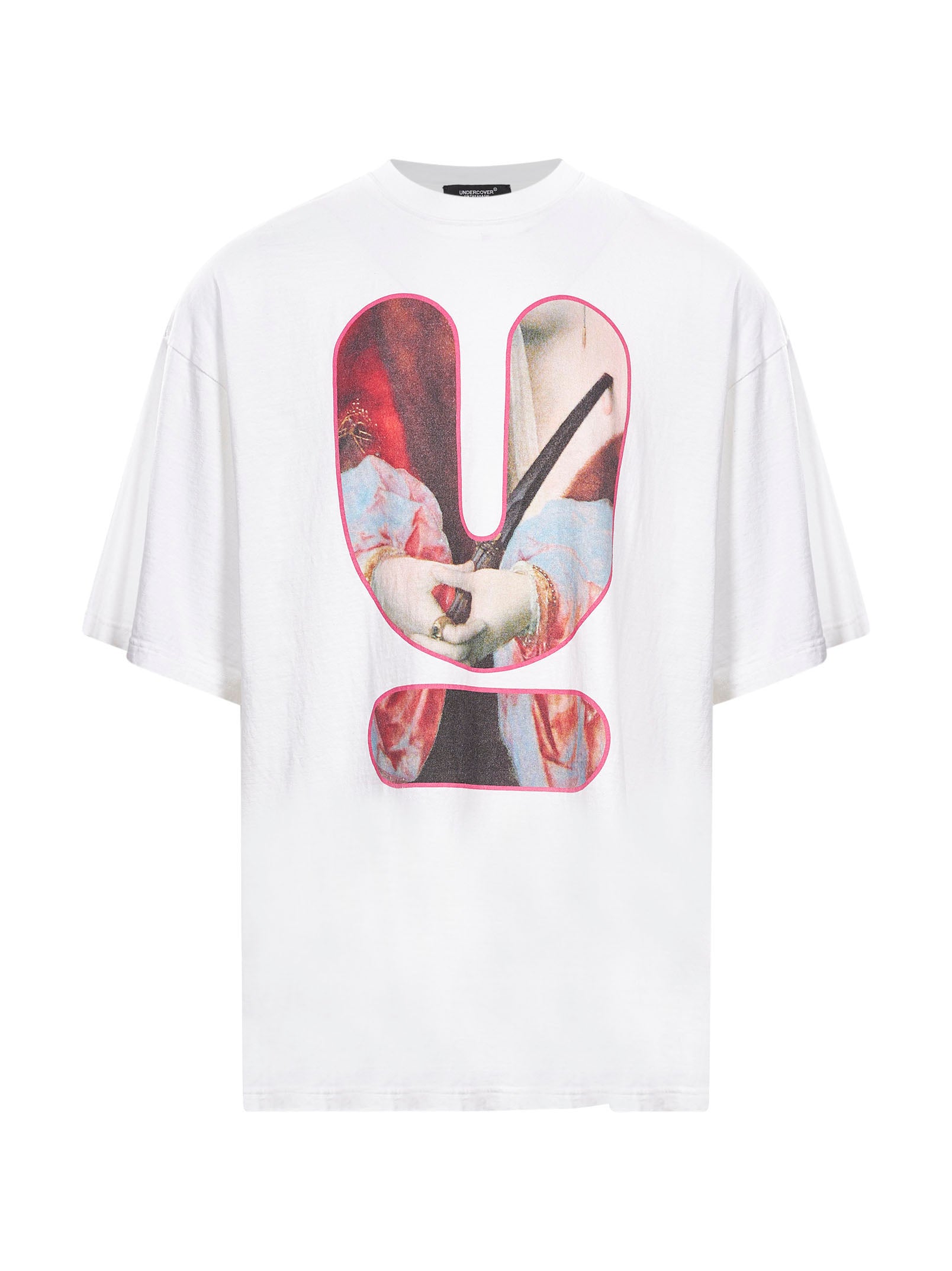 T-shirt a maniche corte con stampa in bianco 