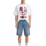 T-shirt a maniche corte con stampa in bianco 