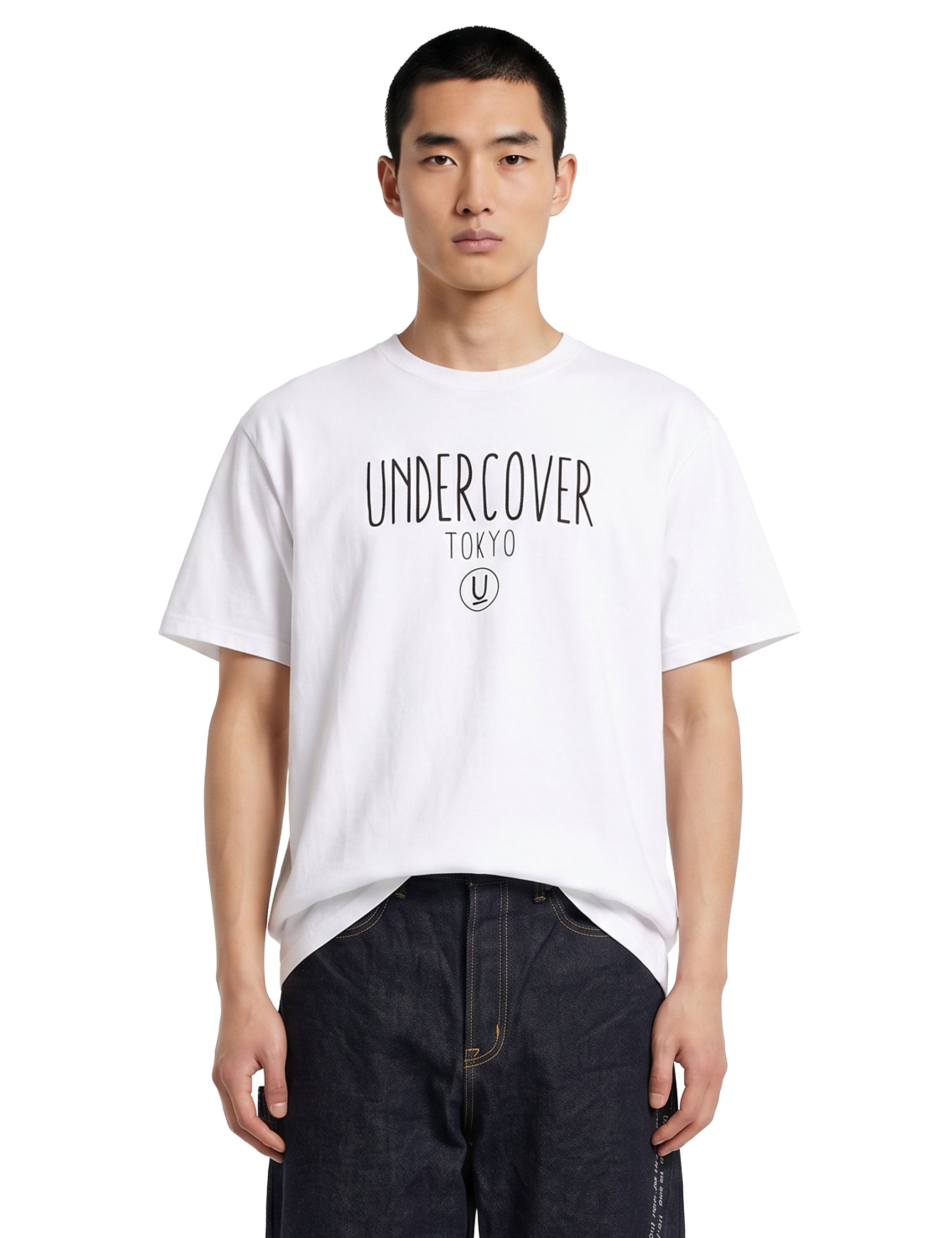 T-shirt a maniche corte con logo in bianco 