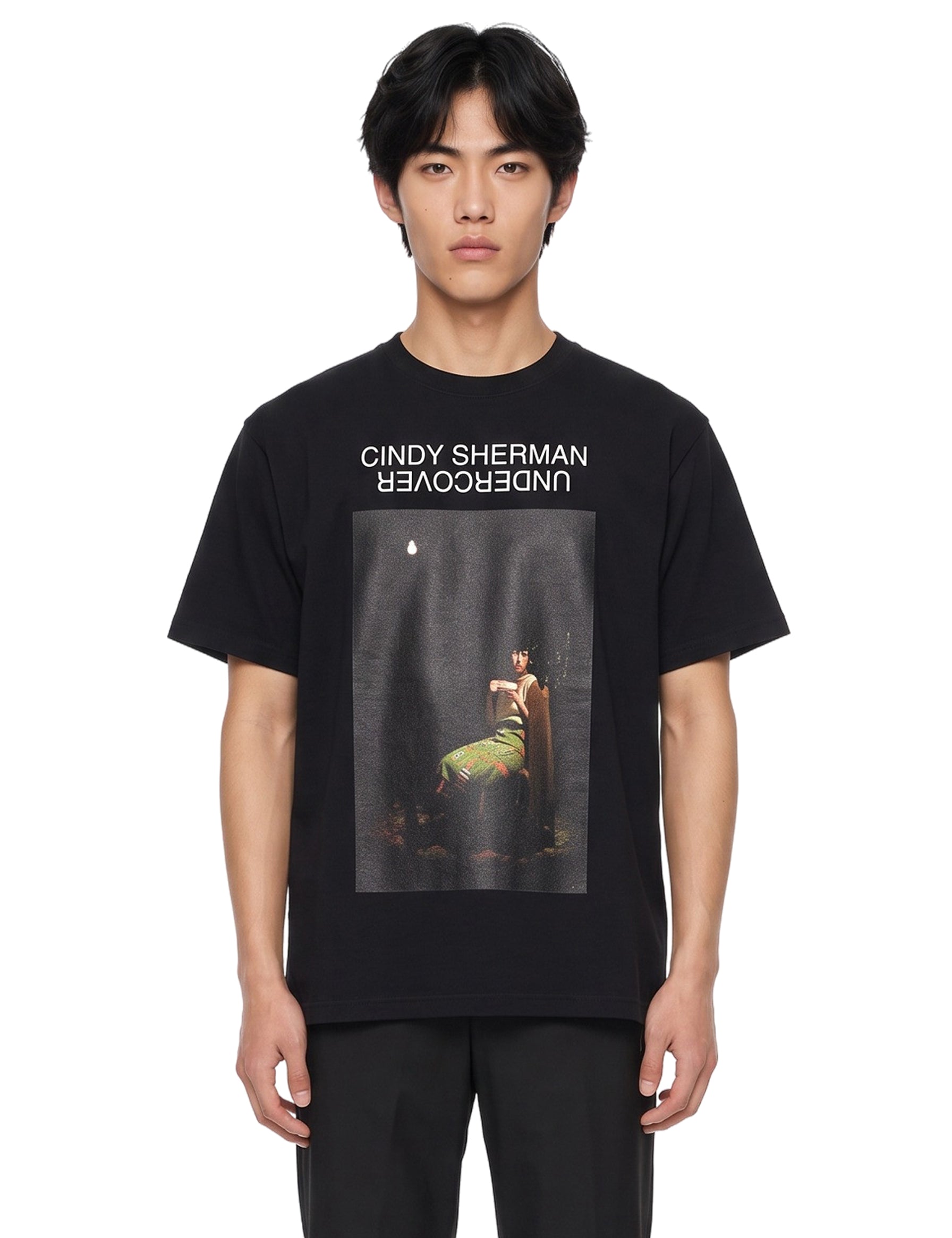 T-shirt CindyPrint in nero 