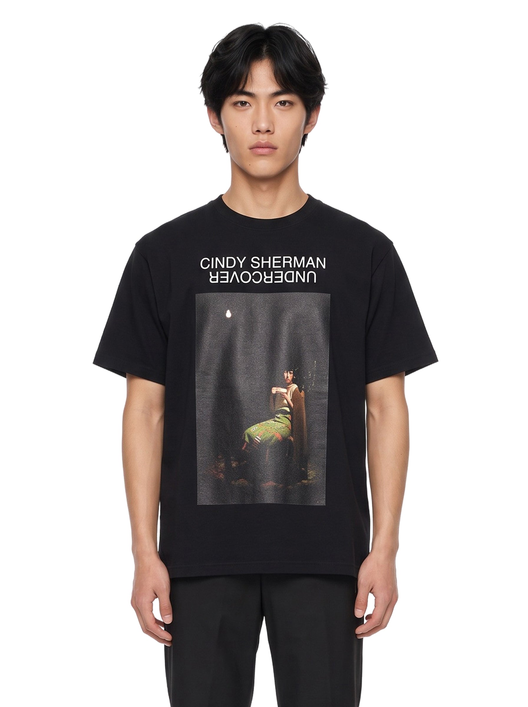 T-shirt CindyPrint in nero 