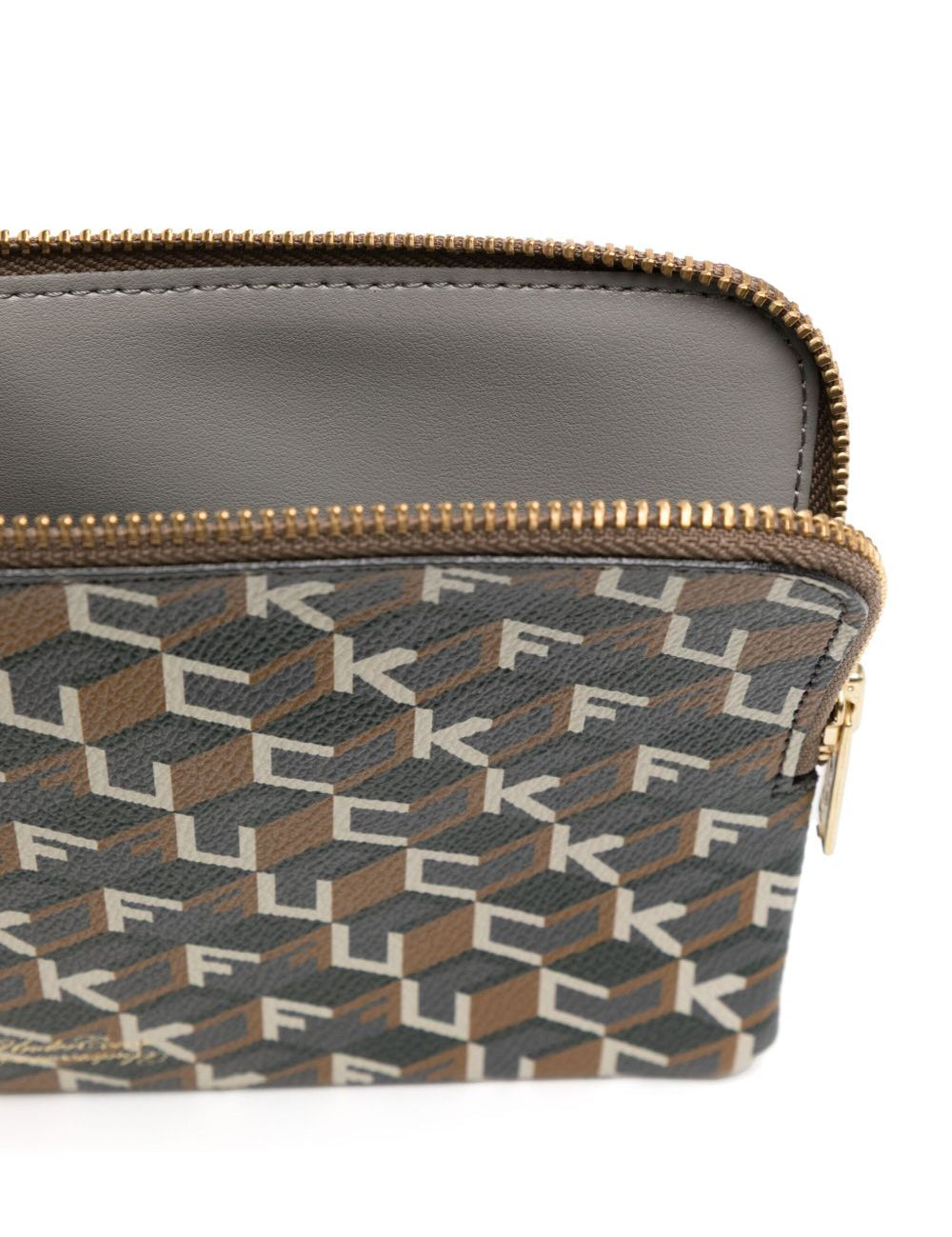 Borsa con stampa grafica all-over in marrone 